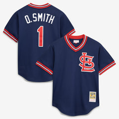 Ozzie Smith St. Louis Cardinals Mitchell & Ness Authentic Batting Practice Jersey - Navy - Mitchell & Ness Lifestyle