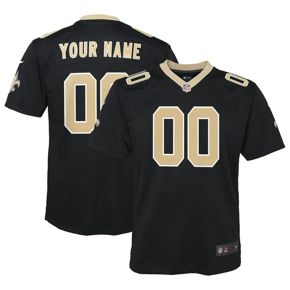 Nike New Orleans Saints Youth Custom Game Jersey Black