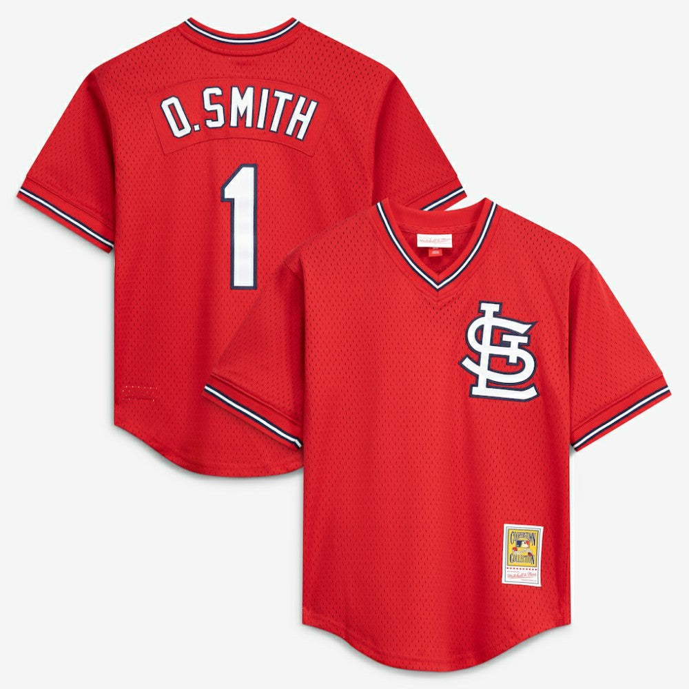 Ozzie Smith St. Louis Cardinals Mitchell & Ness Authentic Batting Practice Jersey - Scarlet - Mitchell & Ness Lifestyle