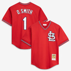 Ozzie Smith St. Louis Cardinals Mitchell & Ness Authentic Batting Practice Jersey - Scarlet - Mitchell & Ness Lifestyle
