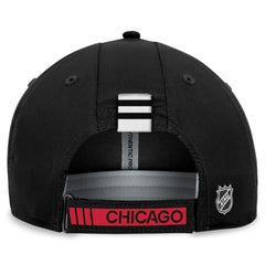 Chicago Blackhawks Fanatics Authentic Pro Rink Adjustable Hat - Black - NHL 200000614