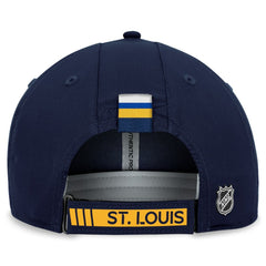 St. Louis Blues Fanatics Authentic Pro Rink Adjustable Hat - Navy - NHL 200000722