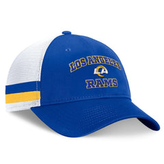 Fanatics Los Angeles Rams Fundamentals Side Stripe Trucker Adjustable Hat Royal/White