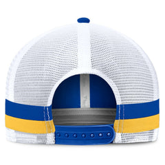 Fanatics Los Angeles Rams Fundamentals Side Stripe Trucker Adjustable Hat Royal/White