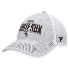 Chicago White Sox Fanatics Logo Trucker Adjustable Hat - Heather Gray/White - Fanatics Discount
