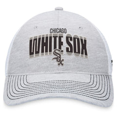 Chicago White Sox Fanatics Logo Trucker Adjustable Hat - Heather Gray/White - Fanatics Discount