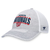 Washington Nationals Fanatics Logo Trucker Adjustable Hat - Heather Gray/White - Fanatics Lifestyle