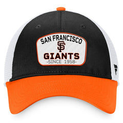 San Francisco Giants Fanatics Two-Tone Patch Trucker Adjustable Hat - Black/Orange - Fanatics on Sale