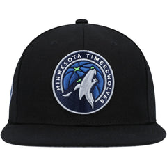 Minnesota Timberwolves Side Core 2.0 Snapback Hat Black | Mitchell & Ness