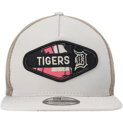 Detroit Tigers New Era Retro Beachin' Patch A-Frame Trucker 9FIFTY Snapback Hat - Natural - New Era Discount