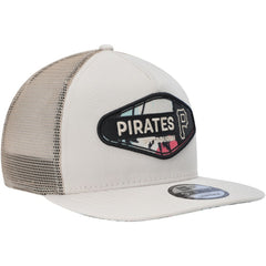 Pittsburgh Pirates New Era Retro Beachin' Patch A-Frame Trucker 9FIFTY Snapback Hat - Natural - New Era Online