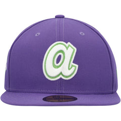 Atlanta Braves New Era Lime Side Patch 59FIFTY Fitted Hat - Purple - New Era on Sale