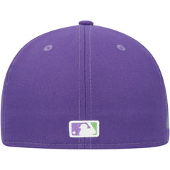 Miami Marlins New Era Lime Side Patch 59FIFTY Fitted Hat - Purple - New Era on Sale