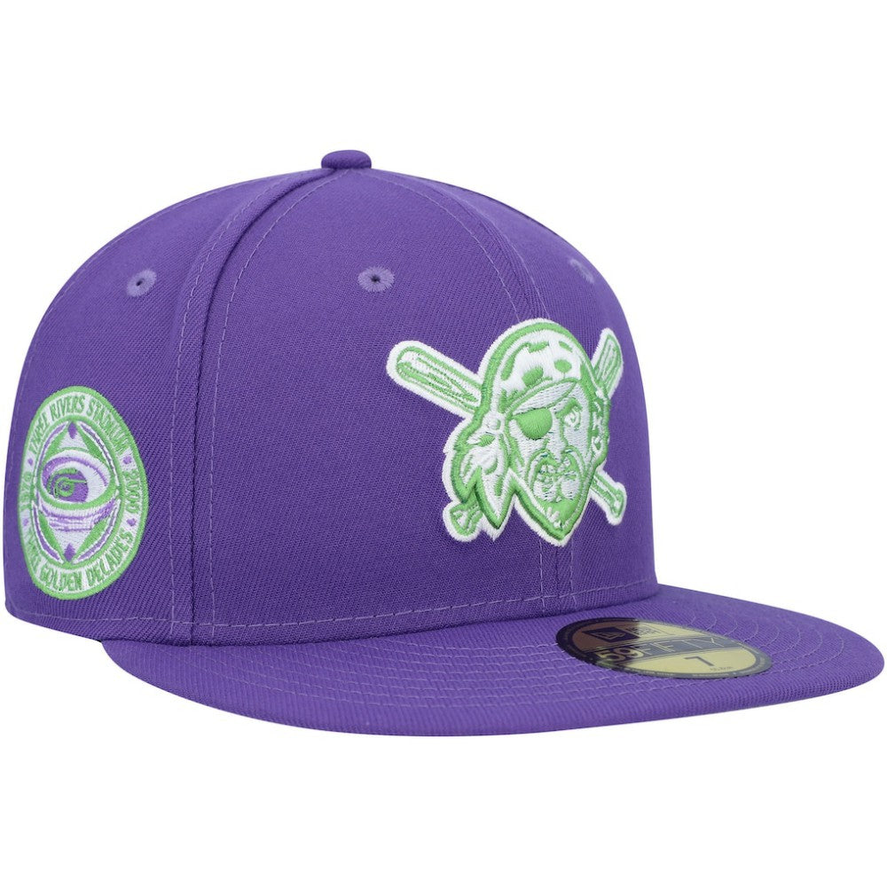 Pittsburgh Pirates New Era Lime Side Patch 59FIFTY Fitted Hat - Purple - New Era Online