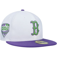 Boston Red Sox New Era Side Patch 59FIFTY Fitted Hat - White - New Era Discount