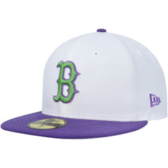 Boston Red Sox New Era Side Patch 59FIFTY Fitted Hat - White - New Era Discount