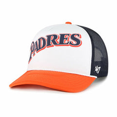 San Diego Padres '47 Foam Front Script Trucker Snapback Hat - White - 47 brand on Sale