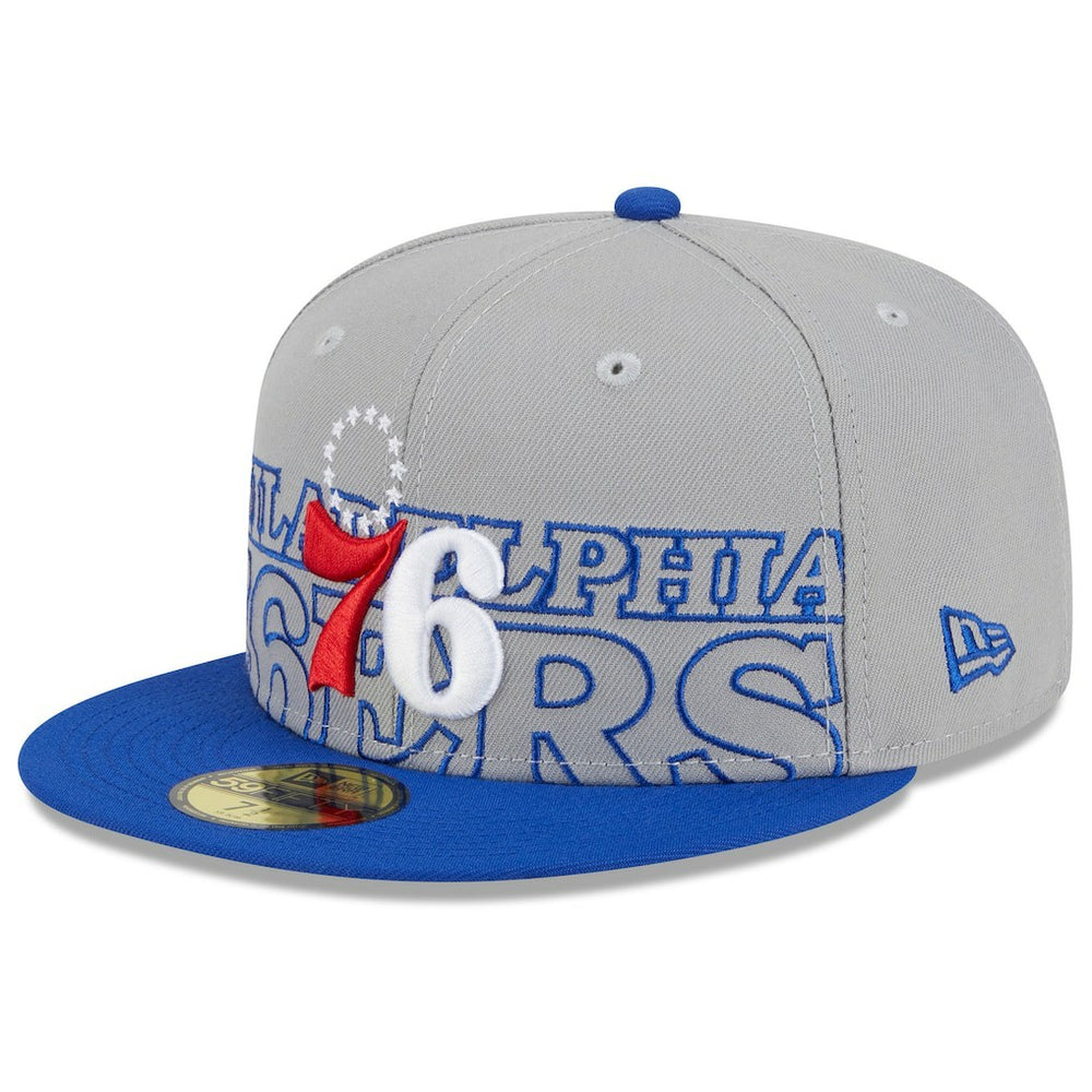 Philadelphia 76ers 2023 NBA Draft Two-Tone 59FIFTY Fitted Hat Gray/Royal | New Era online
