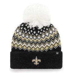 47 brand New Orleans Saints '47 Women's Elsa Cuffed Knit Hat with Pom Black