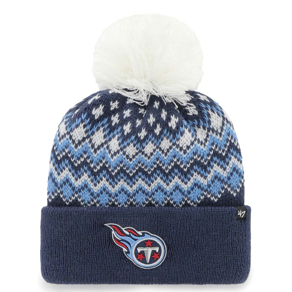 47 brand Tennessee Titans '47 Women's Elsa Cuffed Knit Hat with Pom Navy