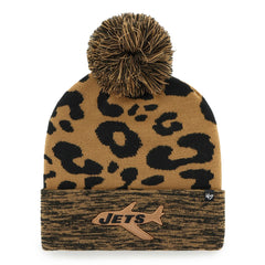 47 brand New York Jets '47 Women's Rosette Cuffed Knit Hat with Pom Brown