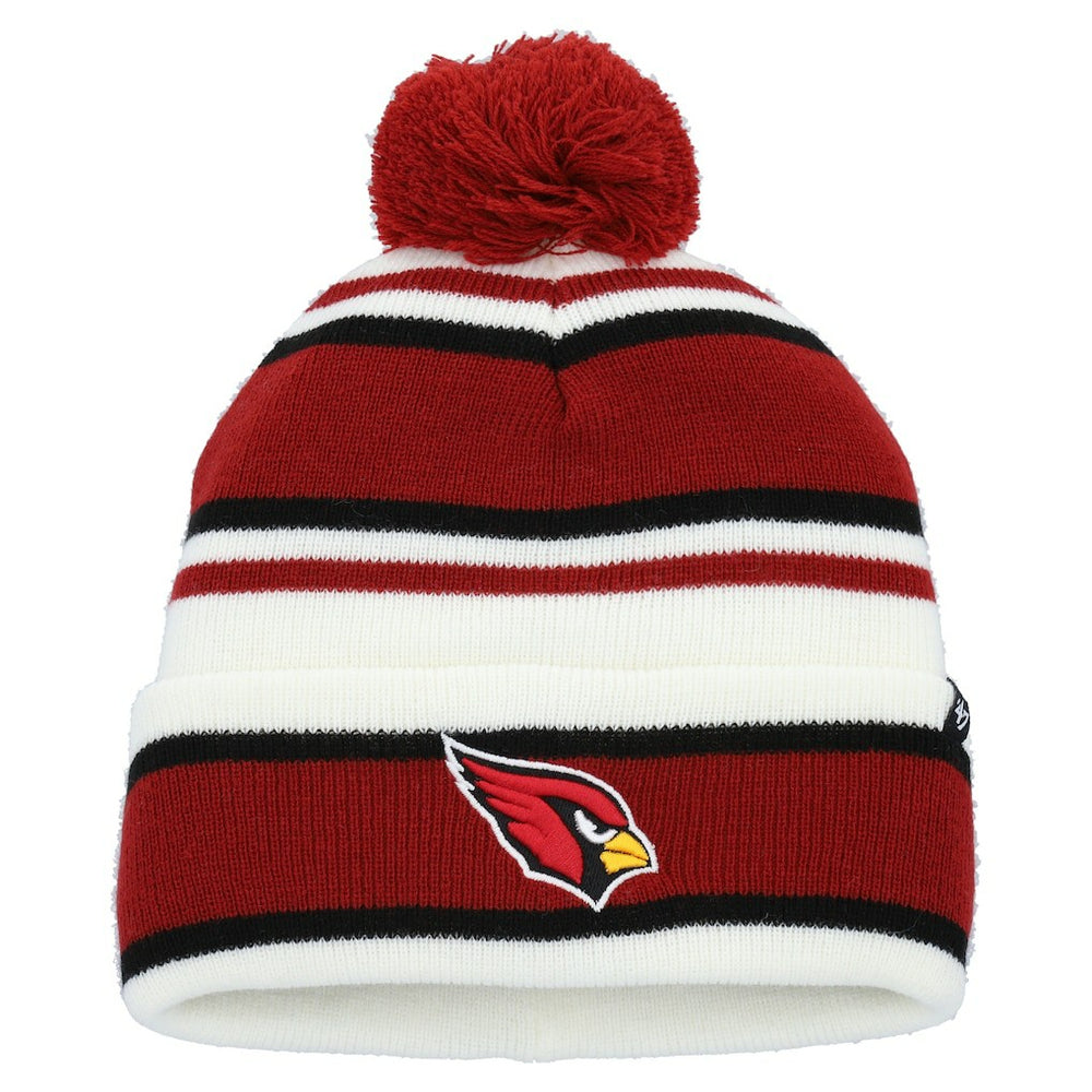 47 brand Arizona Cardinals '47 Youth Stripling Cuffed Knit Hat with Pom White