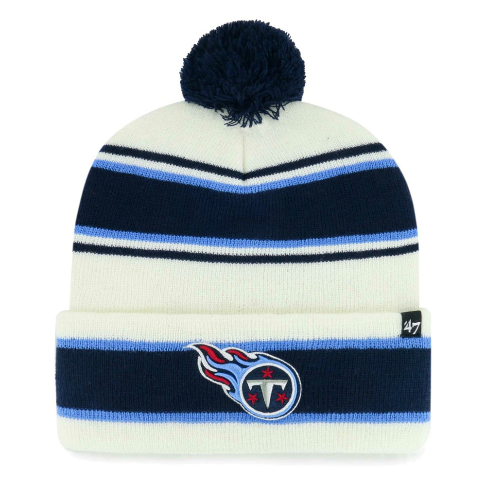 47 brand Tennessee Titans '47 Youth Stripling Cuffed Knit Hat with Pom White