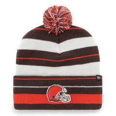 47 brand Cleveland Browns '47 Powerline Cuffed Knit Hat with Pom Brown