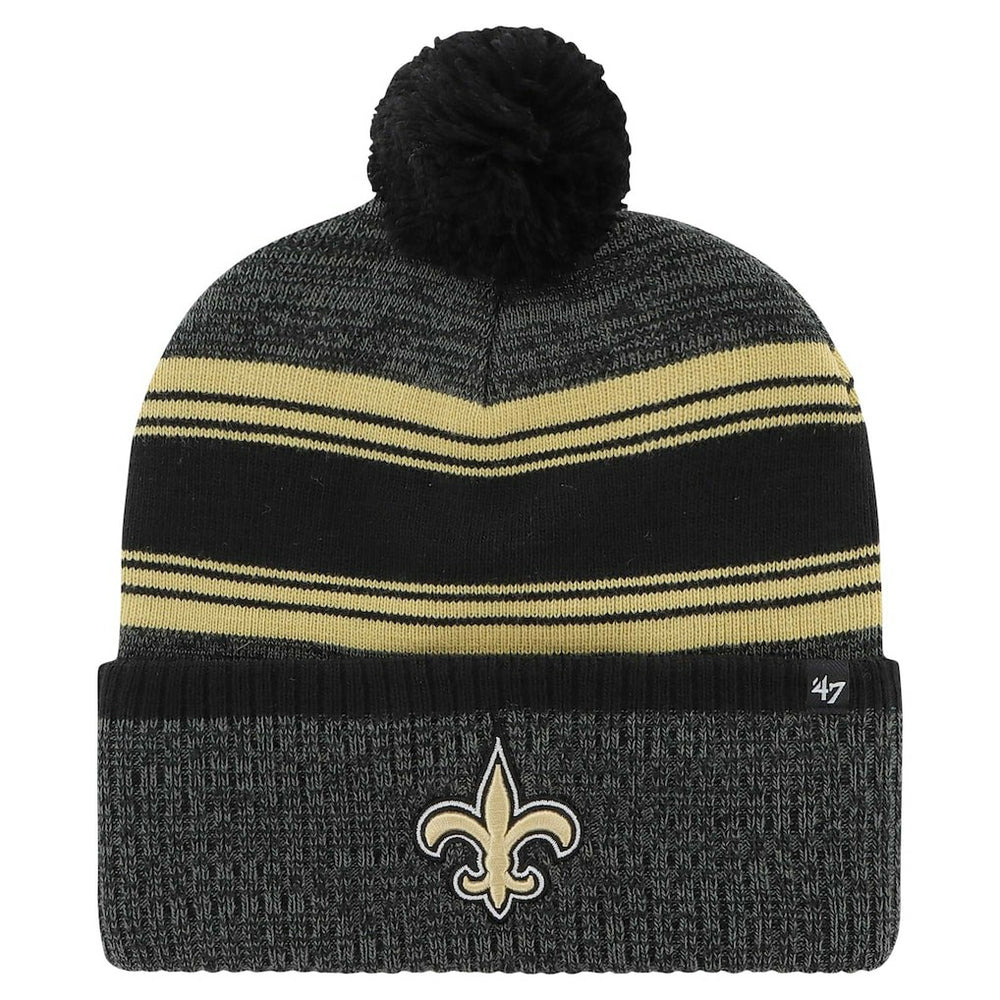 47 brand New Orleans Saints '47 Fadeout Cuffed Knit Hat with Pom Black