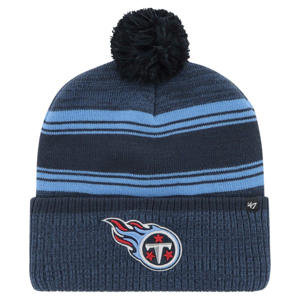 47 brand Tennessee Titans '47 Fadeout Cuffed Knit Hat with Pom Navy