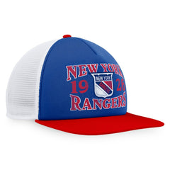 New York Rangers Fanatics Heritage Vintage Foam Front Trucker Snapback Hat - Blue/Red - NHL 200010242