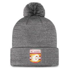 Calgary Flames Fanatics Authentic Pro Home Ice Cuffed Knit Hat with Pom - Gray - NHL 200011113