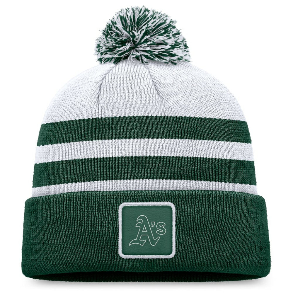 Athletics Fanatics Cuffed Knit Hat with Pom - Gray - Fanatics Discount