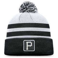 Pittsburgh Pirates Fanatics Cuffed Knit Hat with Pom - Gray - Fanatics Discount