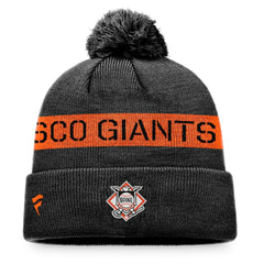 San Francisco Giants Fanatics League Logo Cuffed Knit Hat with Pom - Black/Orange - Fanatics Online