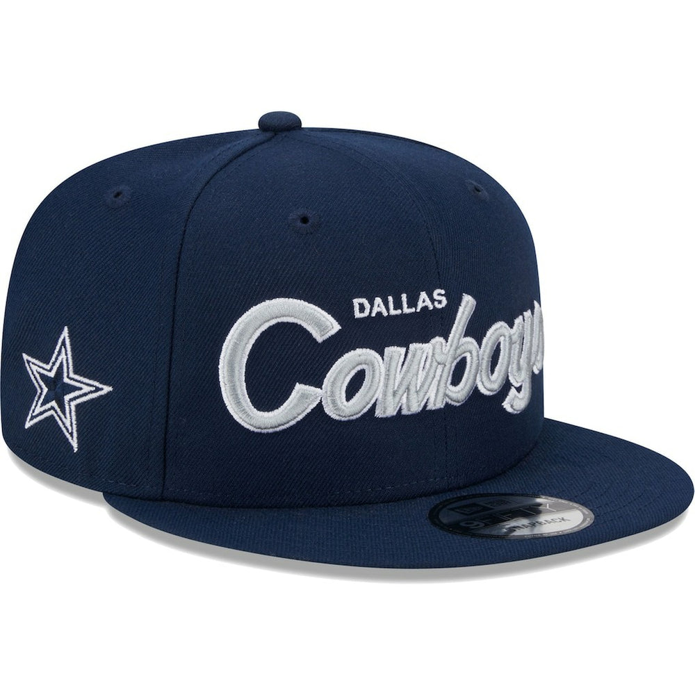 Dallas Cowboys New Era Main Script 9FIFTY Snapback Hat Navy
