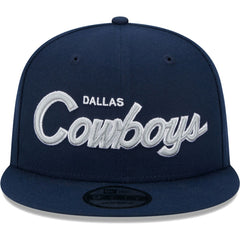 Dallas Cowboys New Era Main Script 9FIFTY Snapback Hat Navy