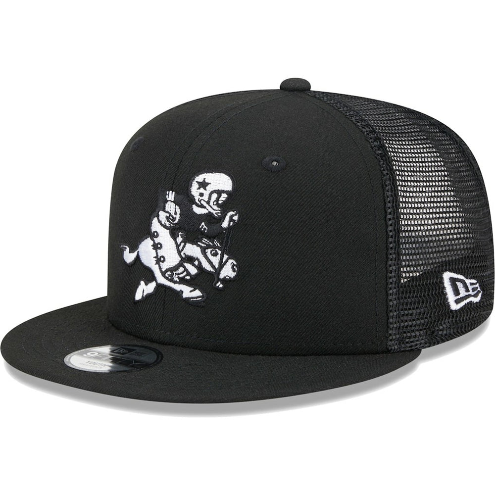 Dallas Cowboys New Era Youth Retro Joe Main B-Dub 9FIFTY Trucker Adjustable Hat Black