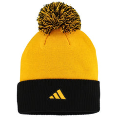 Pittsburgh Penguins adidas Women's Laurel Cuffed Knit Hat with Pom - Gold - NHL 200012414
