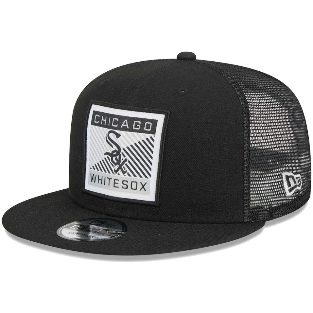 Chicago White Sox New Era Scratch Squared Trucker 9FIFTY Snapback Hat - Black - New Era Discount