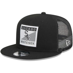Chicago White Sox New Era Scratch Squared Trucker 9FIFTY Snapback Hat - Black - New Era Discount