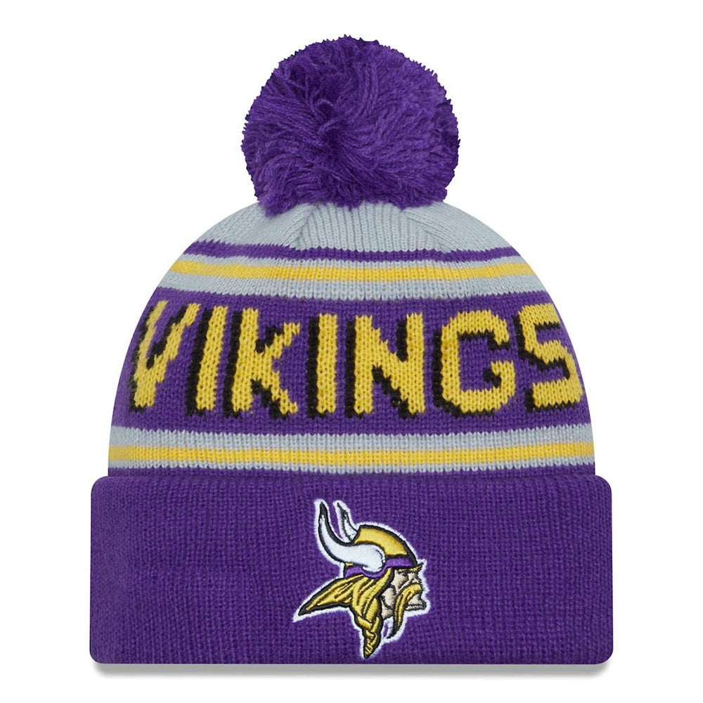 Minnesota Vikings New Era Main Cuffed Knit Hat with Pom Purple