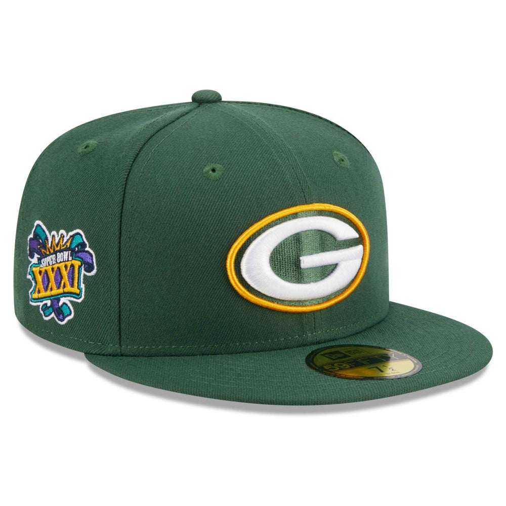 Green Bay Packers New Era Main Patch 59FIFTY Fitted Hat Green