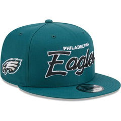 Philadelphia Eagles New Era Main Script 9FIFTY Snapback Hat Midnight Green