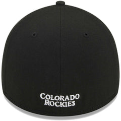 Colorado Rockies New Era Logo 39THIRTY Flex Hat - Black - New Era Discount