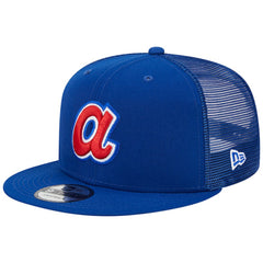Atlanta Braves New Era Cooperstown Collection Team Color Trucker 9FIFTY Snapback Hat - Royal - New Era Lifestyle