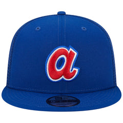 Atlanta Braves New Era Cooperstown Collection Team Color Trucker 9FIFTY Snapback Hat - Royal - New Era Lifestyle