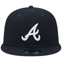 Atlanta Braves New Era Team Color Trucker 9FIFTY Snapback Hat - Navy - New Era Lifestyle