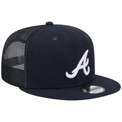 Atlanta Braves New Era Team Color Trucker 9FIFTY Snapback Hat - Navy - New Era Lifestyle