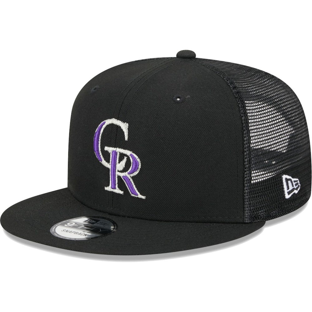 Colorado Rockies New Era Team Color Trucker 9FIFTY Snapback Hat - Black - New Era Discount